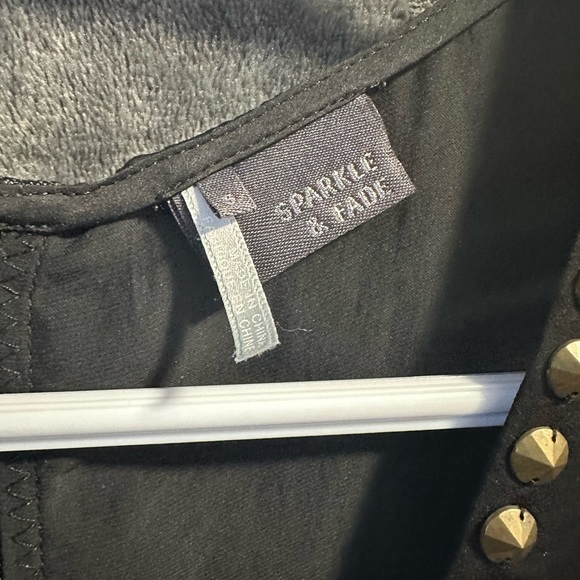 Women’s Sparkle And Fade Black Studded Dress With Pockets - Picture 3 of 4